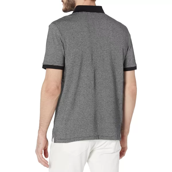 Calvin Klein Mens Jacquard Refined PoloBlack Beauty