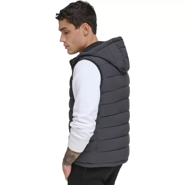 Calvin Klein Mens Lightweight Packable Hooded Puffer VestIron