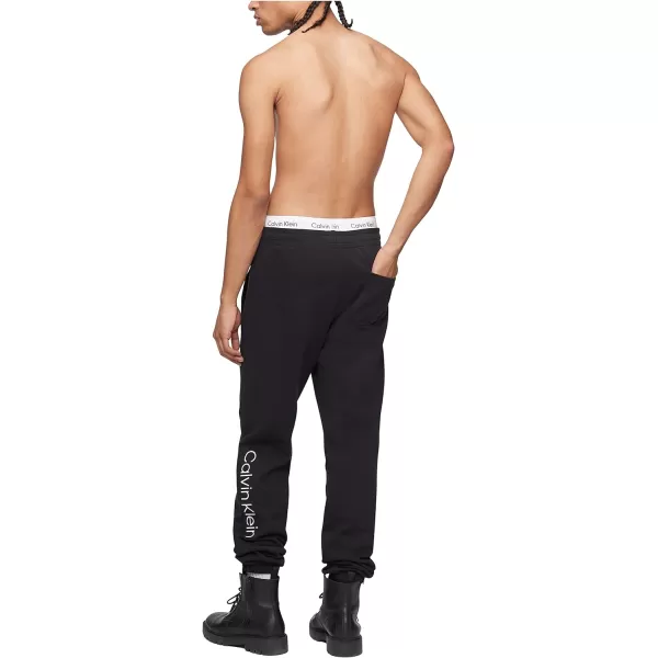 Calvin Klein Mens Logo French Terry JoggersBlack Beauty