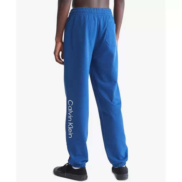 Calvin Klein Mens Logo French Terry JoggersBlue Herald