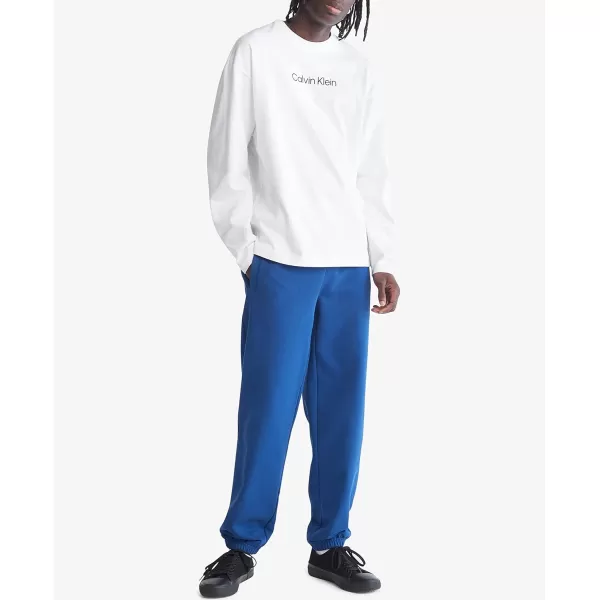 Calvin Klein Mens Logo French Terry JoggersBlue Herald