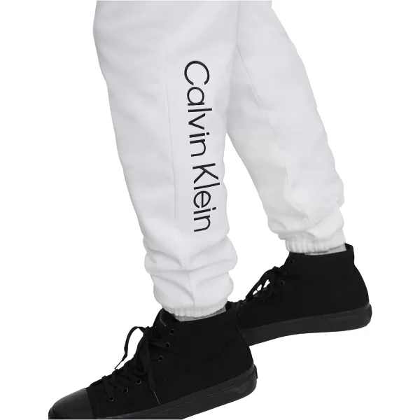 Calvin Klein Mens Logo French Terry JoggersBrilliant White