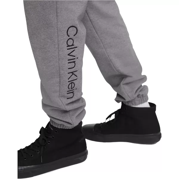 Calvin Klein Mens Logo French Terry JoggersMedium Grey Heather