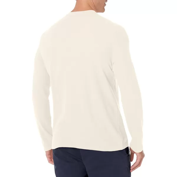 Calvin Klein Mens Long Sleeve Smooth Cotton Waffle HenleyIvory