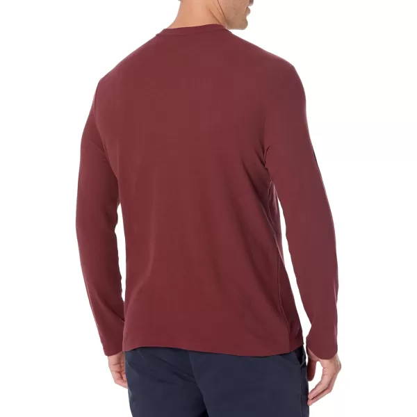 Calvin Klein Mens Long Sleeve Smooth Cotton Waffle HenleyTawny Port Heather