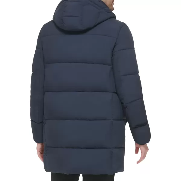 Calvin Klein Mens Long Stretch Puffer JacketTrue Navy