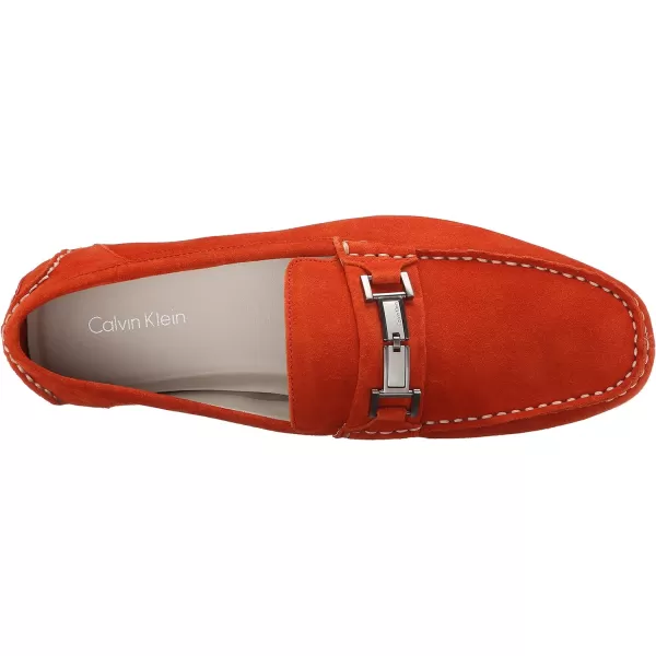 Calvin Klein Mens Magnus SlipOn LoaferRedOrange Suede