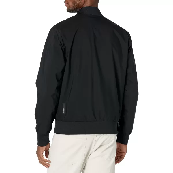 Calvin Klein Mens Matte Logo Zip Bomber JacketBlack Beauty