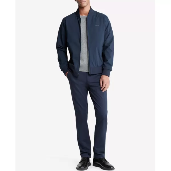 Calvin Klein Mens Matte Logo Zip Bomber JacketSky Captain