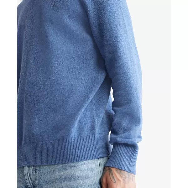 Calvin Klein Mens Merino Wool Blend Crewneck SweaterGray Blue Heather