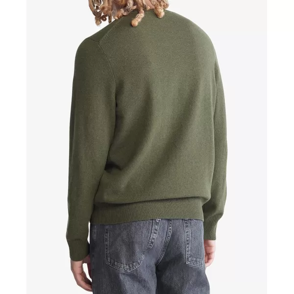 Calvin Klein Mens Merino Wool Blend Crewneck SweaterJolly Green Bean