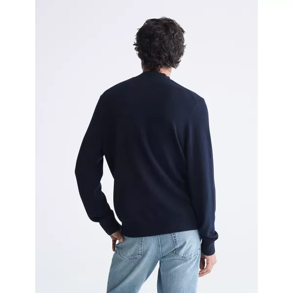 Calvin Klein Mens Merino Wool Blend Mockneck SweaterDark Sapphire