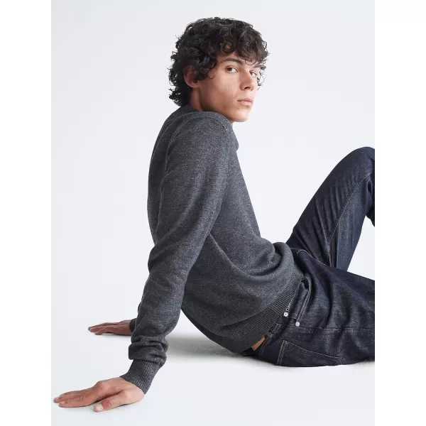 Calvin Klein Mens Merino Wool Blend Mockneck SweaterGunmetal Heather