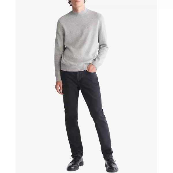 Calvin Klein Mens Merino Wool Blend Mockneck SweaterHistory Heather