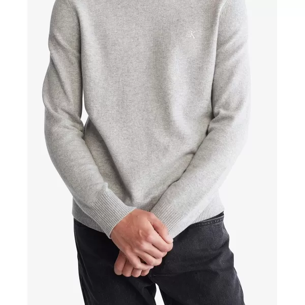 Calvin Klein Mens Merino Wool Blend Mockneck SweaterHistory Heather