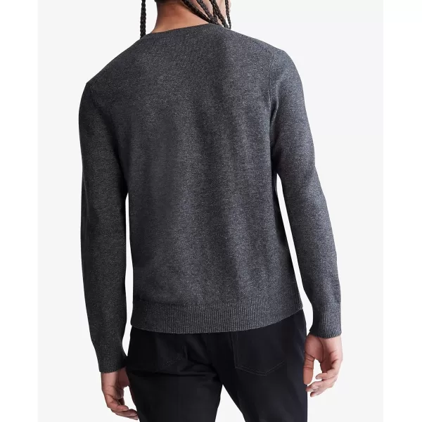 Calvin Klein Mens Merino Wool Blend VNeck SweaterGunmetal Heather