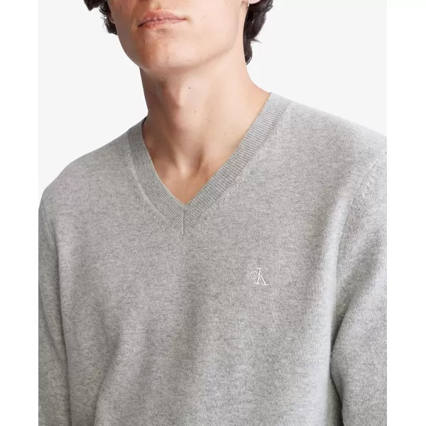 Calvin Klein Mens Merino Wool Blend VNeck SweaterHistory Heather