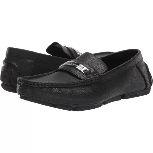 Calvin Klein Mens Merve Driving Style LoaferBlack Tumbled Leather 967