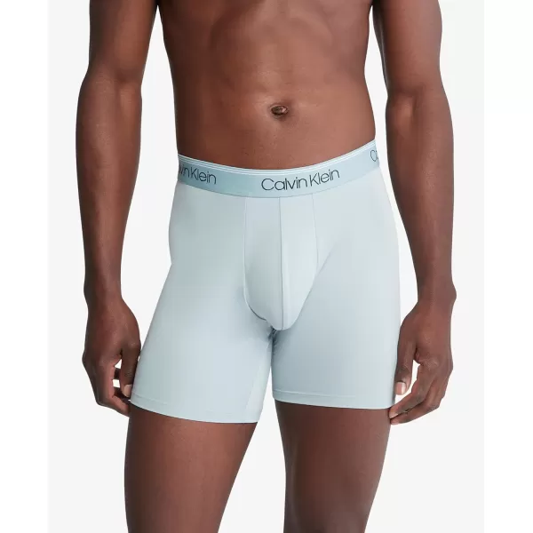 Calvin Klein Mens Micro Stretch 3Pack Boxer BriefArona  Chesapeake Bay  Black