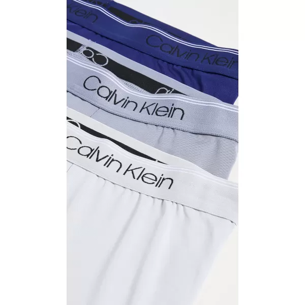 Calvin Klein Mens Micro Stretch 3Pack Boxer BriefBayou Blue  Antique Grey  Durango Blue