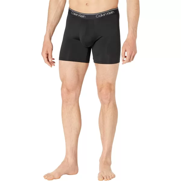 Calvin Klein Mens Micro Stretch 3Pack Boxer BriefBlack  Red  Convoy