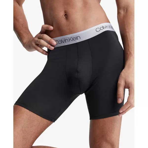 Calvin Klein Mens Micro Stretch 3Pack Boxer BriefBlack Bodies W Asphalt Grey  Mudstone  Acid Orange