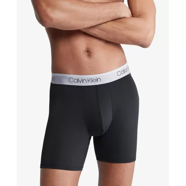 Calvin Klein Mens Micro Stretch 3Pack Boxer BriefBlack Bodies W Asphalt Grey  Mudstone  Acid Orange
