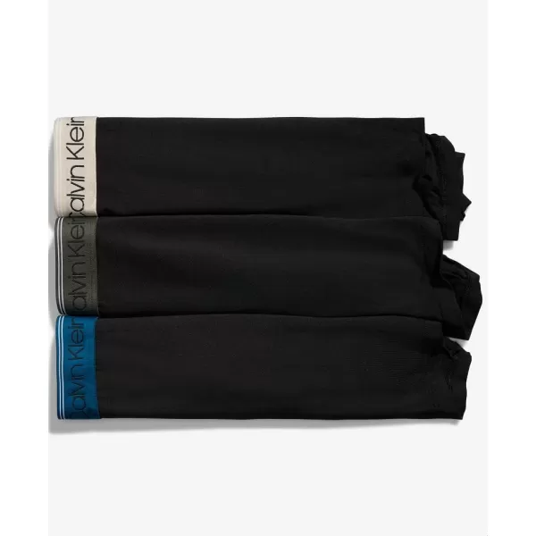 Calvin Klein Mens Micro Stretch 3Pack Boxer BriefBlack Bodies W Cobalt Sapphire  Spring  Distorted Blue