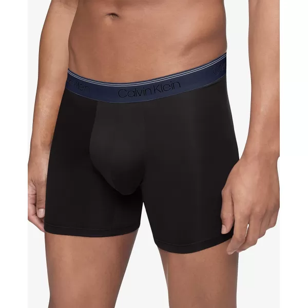 Calvin Klein Mens Micro Stretch 3Pack Boxer BriefBlack Bodies W Cobalt Sapphire  Spring  Distorted Blue