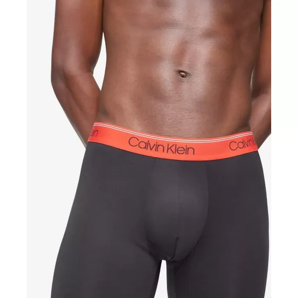 Calvin Klein Mens Micro Stretch 3Pack Boxer BriefBlack Bodies W Work Blue Process Green Tuscan Terra Cotta