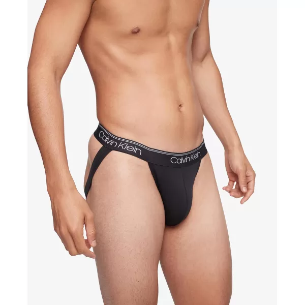 Calvin Klein Mens Micro Stretch 3Pack Jock Strap3 Black
