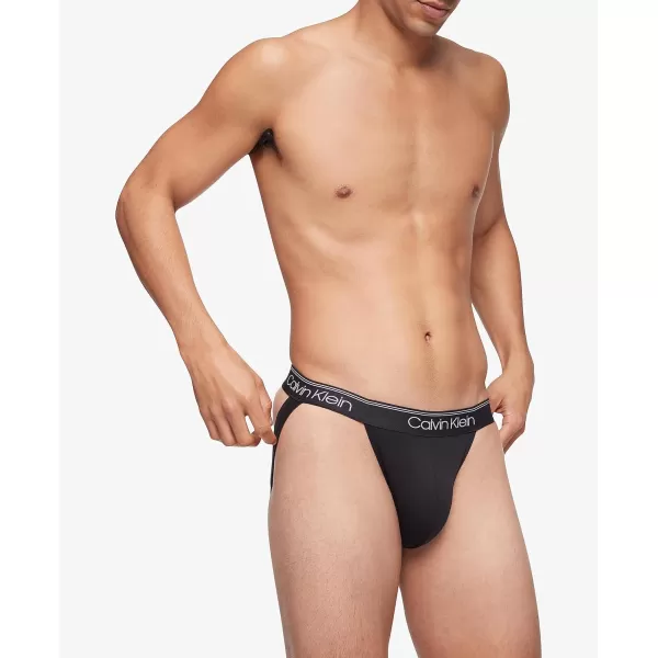 Calvin Klein Mens Micro Stretch 3Pack Jock Strap3 Black