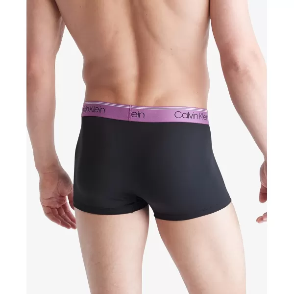 Calvin Klein Mens Micro Stretch 3Pack Low Rise TrunkBlack Bodies W Ameythyst Silver Birch Midnight