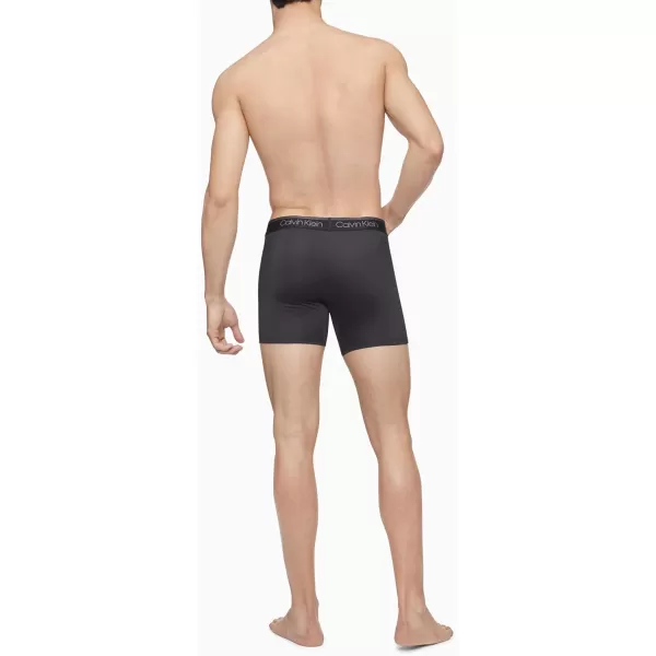 Calvin Klein Mens Microfiber Stretch 3Pack Boxer Brief3 3 Black