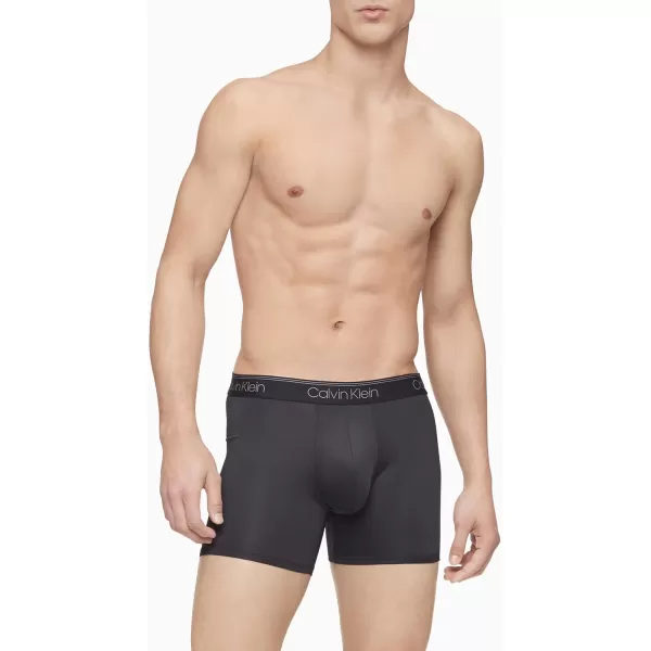 Calvin Klein Mens Microfiber Stretch 3Pack Boxer Brief3 3 Black