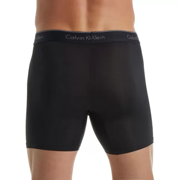 Calvin Klein Mens Microfiber Stretch 3Pack Boxer Brief3 Black