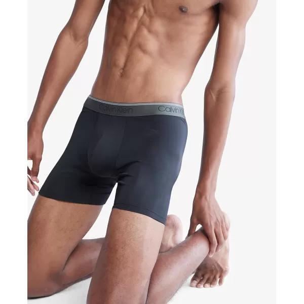 Calvin Klein Mens Microfiber Stretch 3Pack Boxer Brief3 Black Bodies W Olive Tapioca Legion Blue Wbs