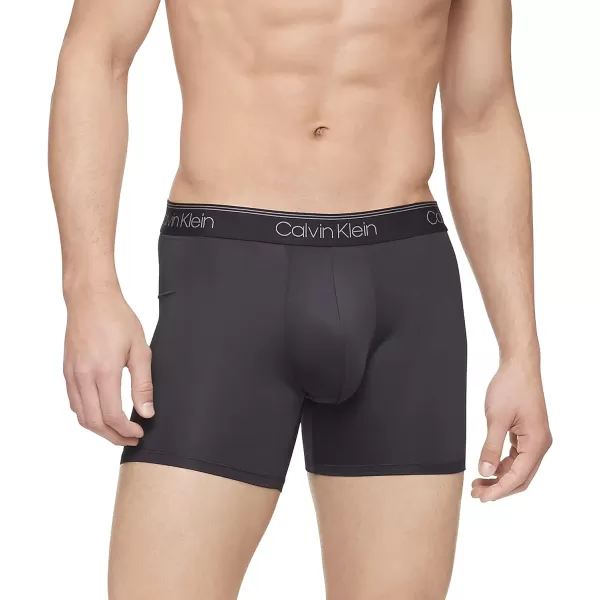 Calvin Klein Mens Microfiber Stretch 3Pack Boxer Brief3 Black Red Convoy