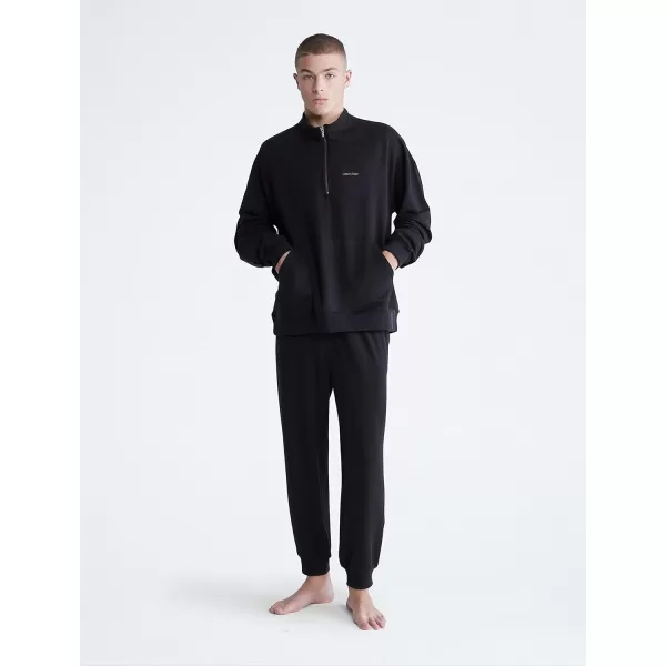 Calvin Klein Mens Modern Cotton Lounge 14 Zip SweatshirtBlack