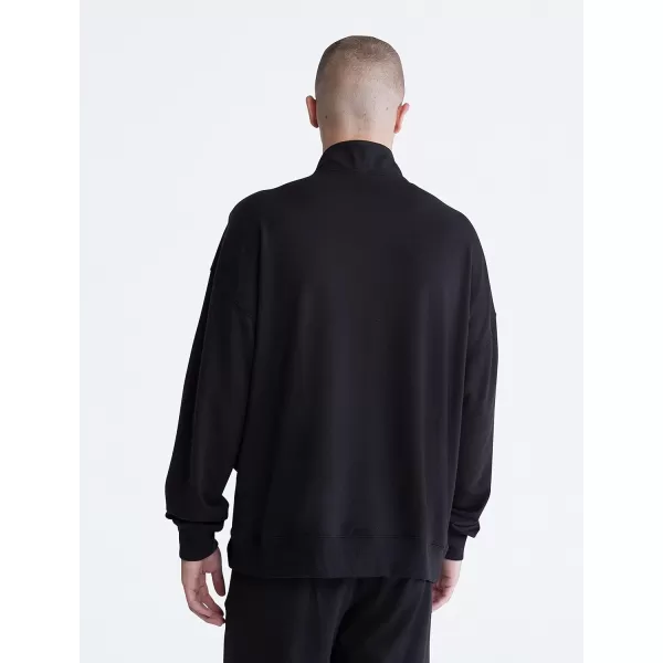 Calvin Klein Mens Modern Cotton Lounge 14 Zip SweatshirtBlack