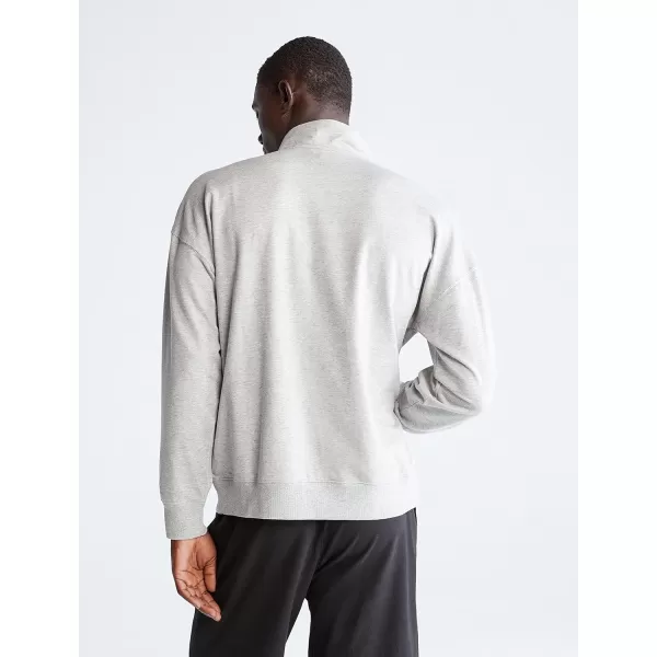 Calvin Klein Mens Modern Cotton Lounge 14 Zip SweatshirtGrey Heather