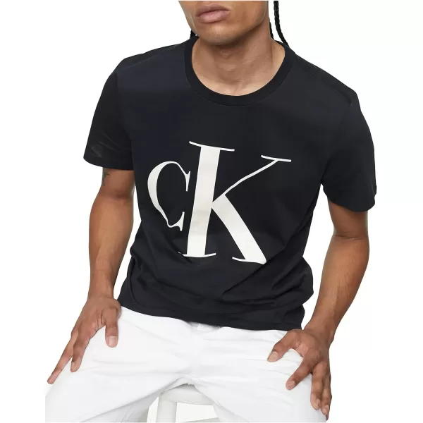 Calvin Klein Mens Monogram Ck Jeans Crewneck TShirtBlack Beauty