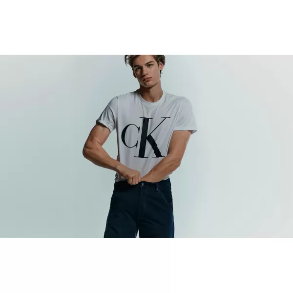 Calvin Klein Mens Monogram Ck Jeans Crewneck TShirtBlack Beauty