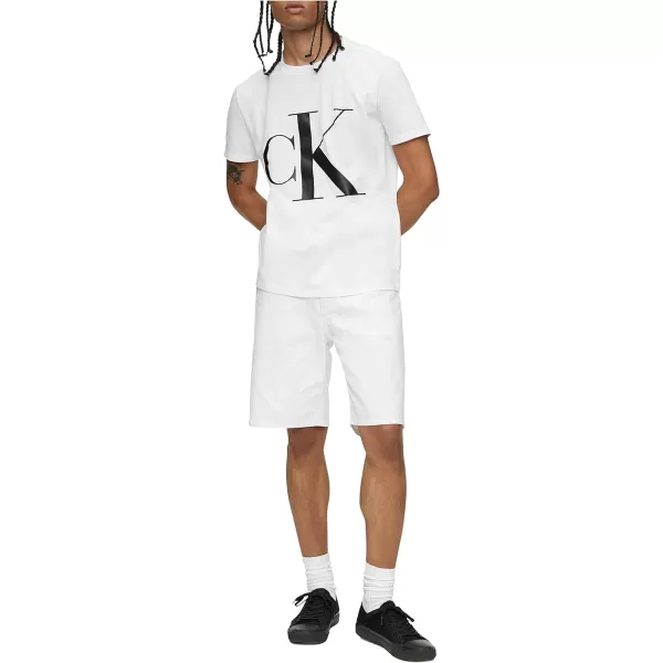 Calvin Klein Mens Monogram Ck Jeans Crewneck TShirtBrilliant White