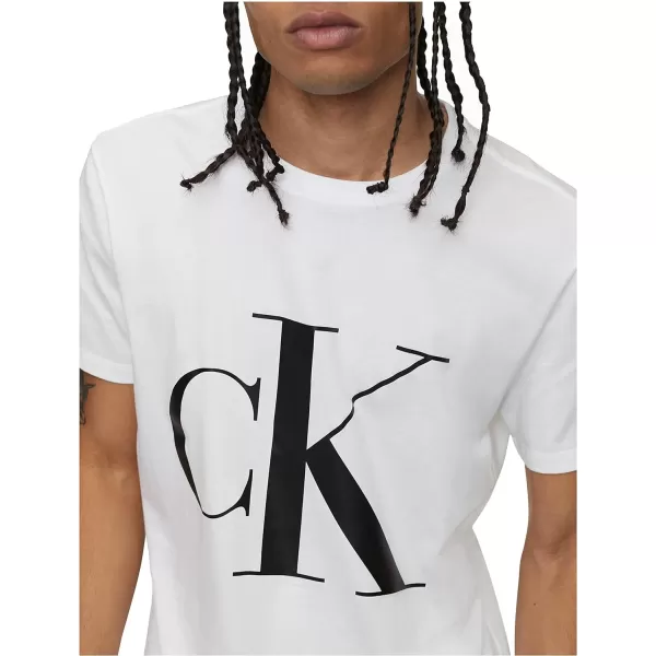 Calvin Klein Mens Monogram Ck Jeans Crewneck TShirtBrilliant White