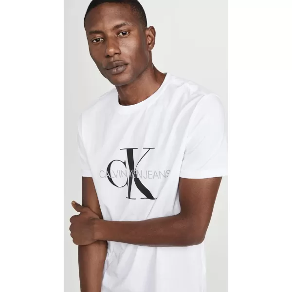 Calvin Klein Mens Monogram Ck Jeans Crewneck TShirtBrilliant White Ck Jeans