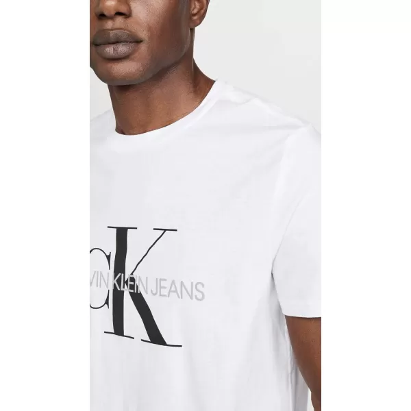 Calvin Klein Mens Monogram Ck Jeans Crewneck TShirtBrilliant White Ck Jeans