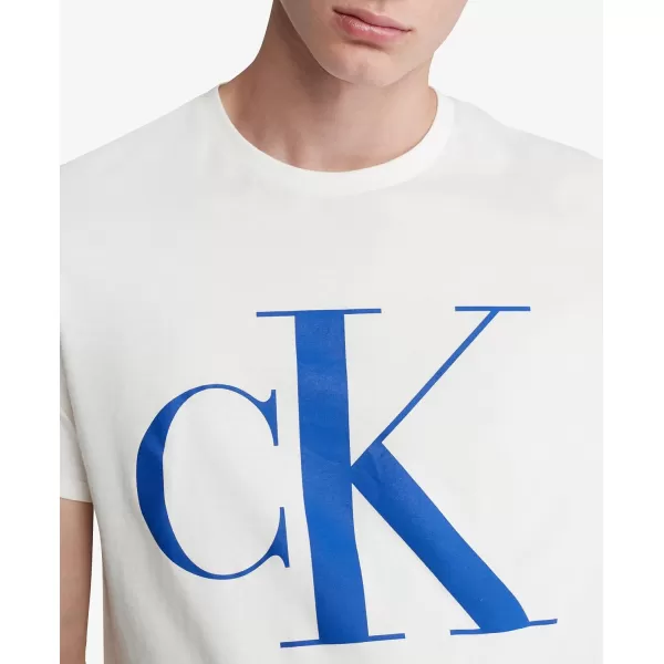 Calvin Klein Mens Monogram Ck Jeans Crewneck TShirtEgret