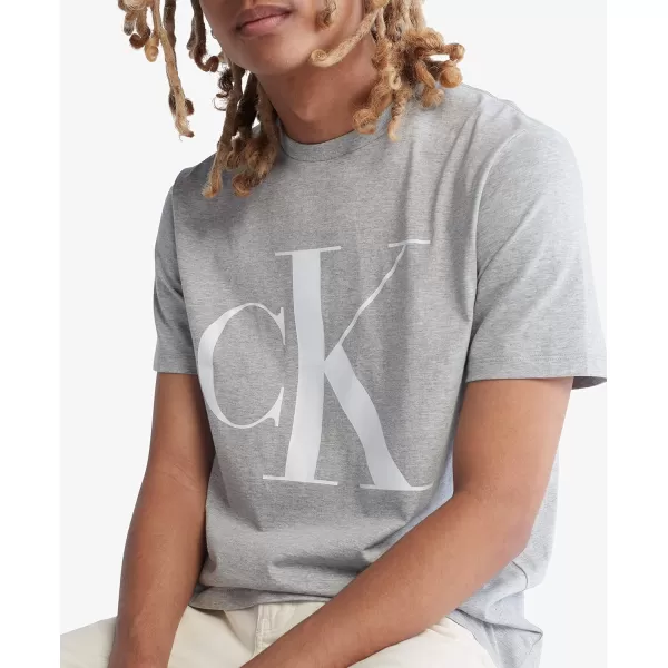 Calvin Klein Mens Monogram Ck Jeans Crewneck TShirtHeroic Grey Heather