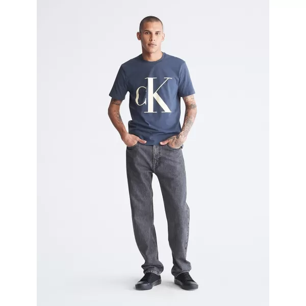 Calvin Klein Mens Monogram Ck Jeans Crewneck TShirtInk